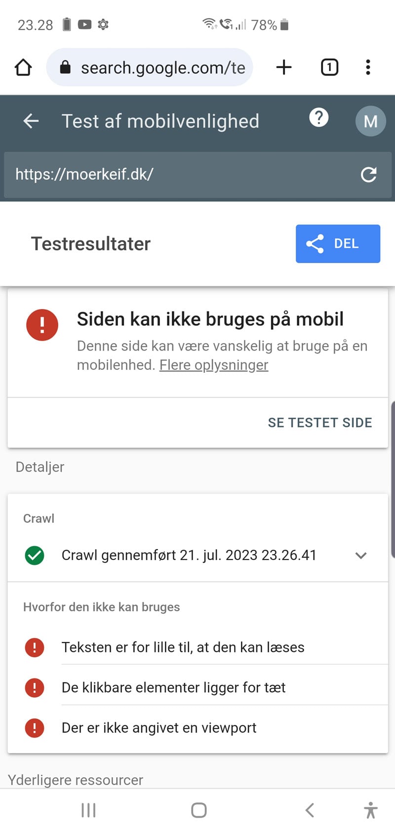 Screenshot - test af moerkeif.dk