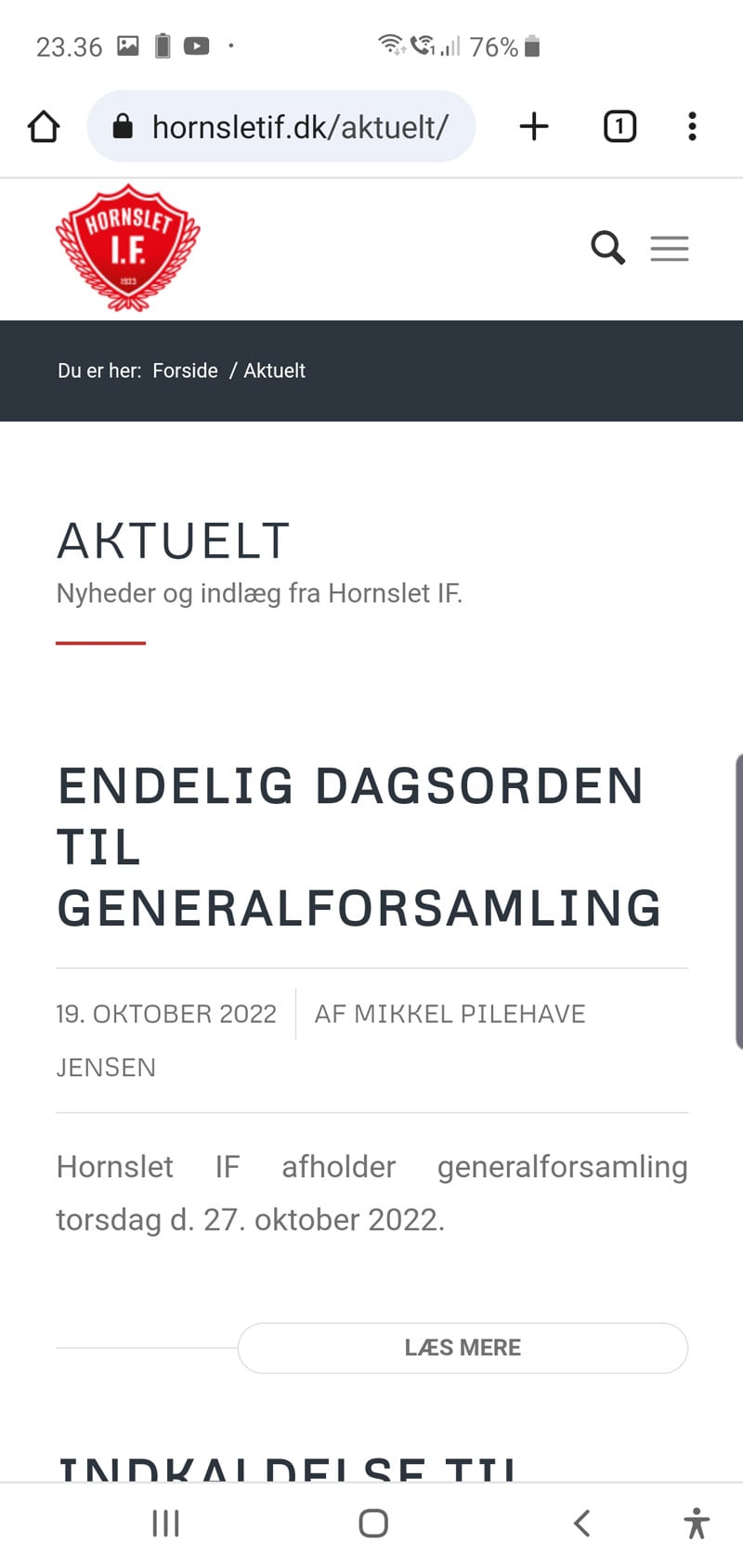 Screenshot hornsletif.dk
